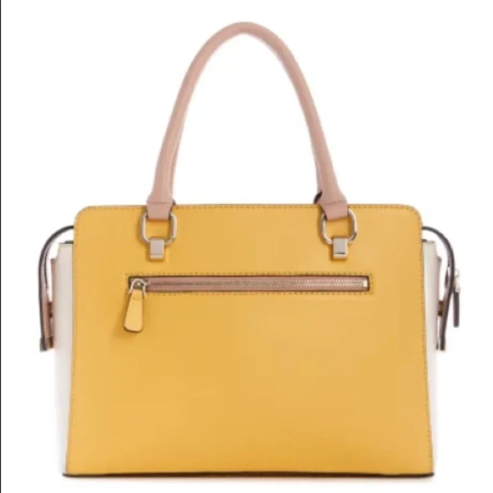 NEW GUESS Multi Yellow Satchel Handbag